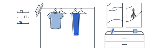 A simple wardrobe by an open window